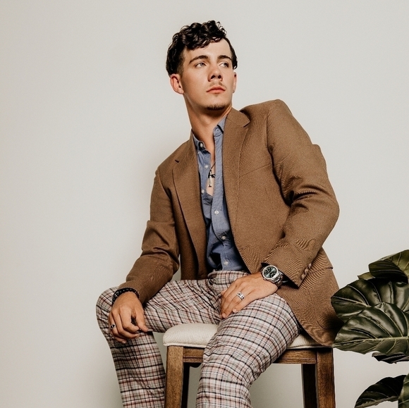 Woff Farah Tweed Blazer Brown 38L preppy Business casual academic nautical - Picture 2 of 10